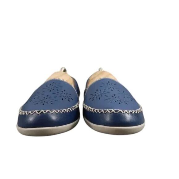 Earth Origins Shoes Women 9.5 Casual Flats Slip On Freya Blue Leather Career Low - Picture 2 of 15